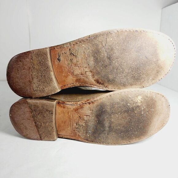 Frye Women's Paige US6,5BDistressed Leather Taupe Tall Equestrian Riding Boots - Picture 10 of 12